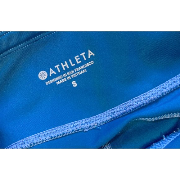NWOT Athleta Blue Low Rise Lace 3 Pockets Draw String Long Activewear Leggings S - Picture 10 of 11